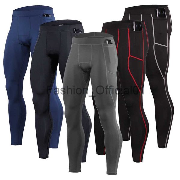 Pantaloni a compressione uomini pieghe per uomini leggings palestra di forma fisica pantaloni maschi jogging crossfit workout sports man sportwear x0824