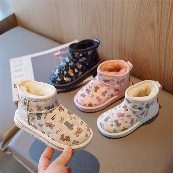 Ботинки Baby Girl Boy Boots Winter Водонепроницаемые хлопковые багажники теплые мультипликационные снежные сапоги без скольжения ноги теплые детские утолщенные хлопковые ботинки L0824