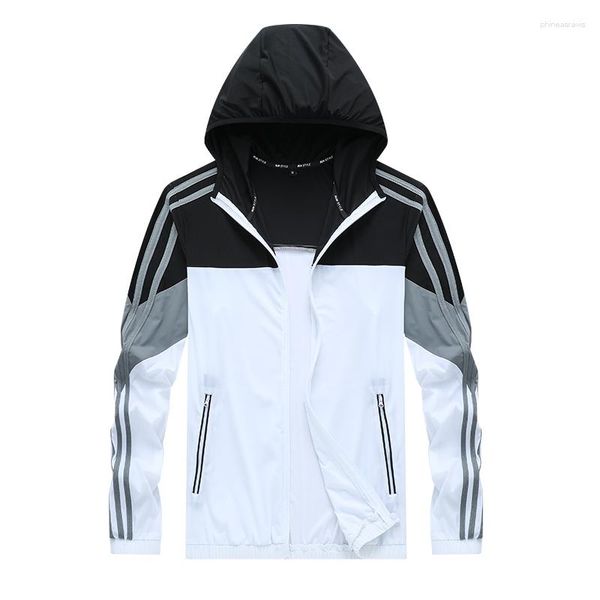 Jackets masculinos masculino de verão casacos homens ao ar livre Proteção solar Sun Protection Brandable Ultra-Light Hoodie Windbreaker Coat Jaquetas Masculina