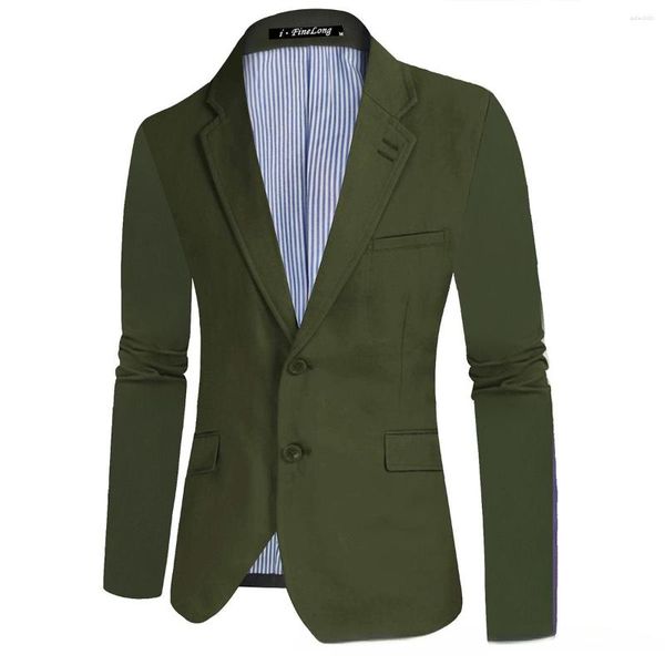 Costume da uomo costume homme 2023 primavera e autunno coreano blazer casual giacca di cotone slim tubi top kaki