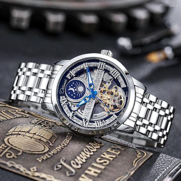 Armbanduhr Modemarke Watch Mechanical Automatic Herren Tourbillon Sports Clock Freizeit Moon Relojes Hombre