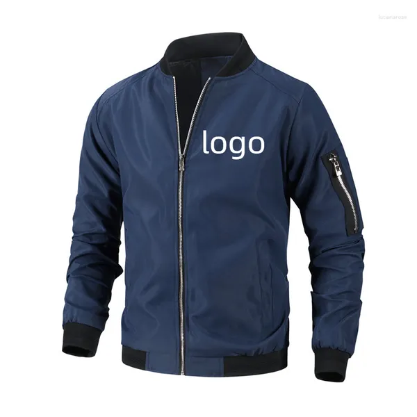 Herrenjacken 2024 Mode Jugend männlicher Mantel anpassbare Reißverschlussjacke für den Frühling Herbst Lose lässige Solid Long Sleeve