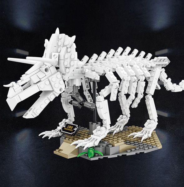 Atacado bloco de construção de dinossauro personalizado osso de dinossauro modelo de esqueleto luminoso construir tijolos de brinquedo de dinossauro de partículas pequenas bloco de esqueleto lepin brinquedo de natal para menino