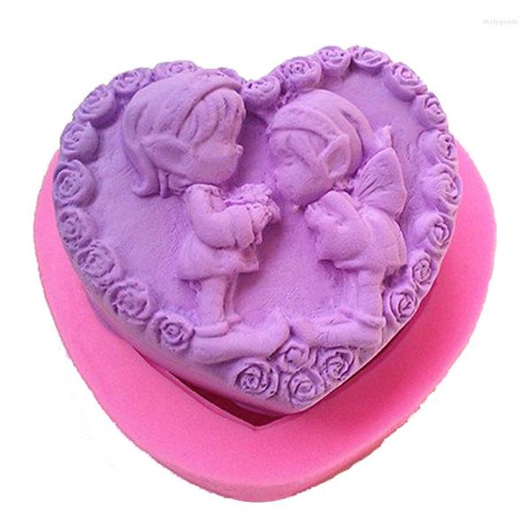 Backformen Herz Baby Girl Seifen Kochwerkzeuge Fondant Silikonform für Kuchen dekorieren Bäckerei Küche Accessoires Parsty