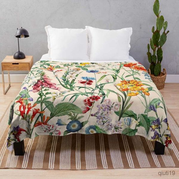 Coperte foglie di fiori colorati foglie di flanella lancio coperta super morbido per tutta la stagione calda leggera king size per divano divano R230824