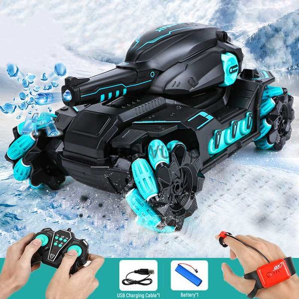 Elektro/RC Auto 24G RC Auto Spielzeug 4WD Wasserbombe Panzer RC Spielzeug Schießen Wettbewerbsfähiger Gestengesteuerter Panzer Fernbedienung Drift Auto Kinder Junge Spielzeug x0824