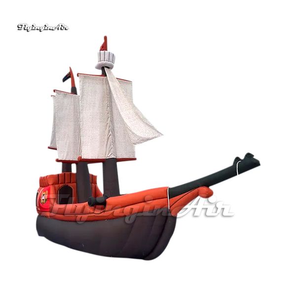 Publicidade gigante personalizada Inflable Pirate Ship Model Stage Brig Brigado Airbrown With Blower for Club Event