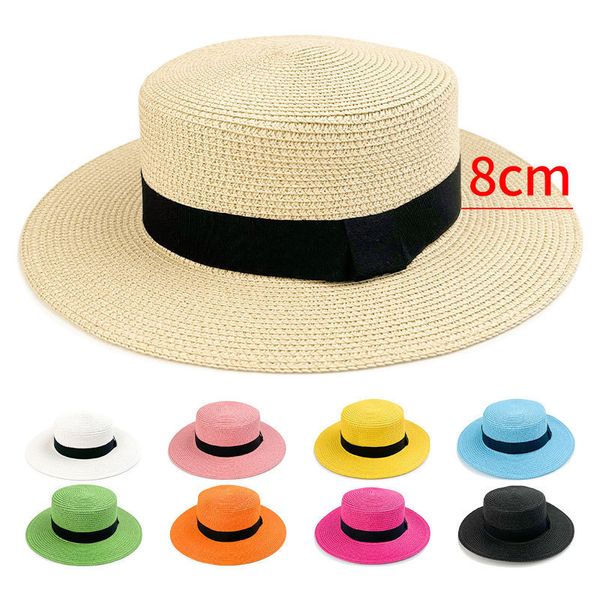 Wide Brim Hats Bucket Round Top Hat Flat Straw Summer Travel Sun Shade Beach Large Brimmed Bowler Caps For Men 230823