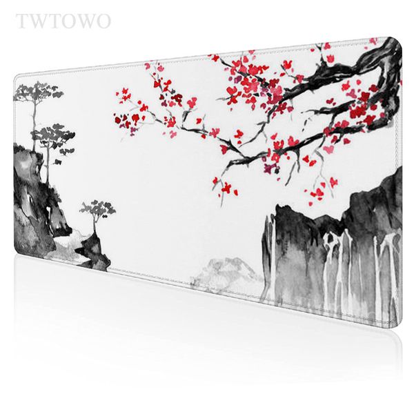 Mauspads Handgelenk ruhen japanische Kirschblüten Sakura Pad Gamer XL Large HD Mousepad XXL Matte Anti Slip Office Natural Gummi 230823