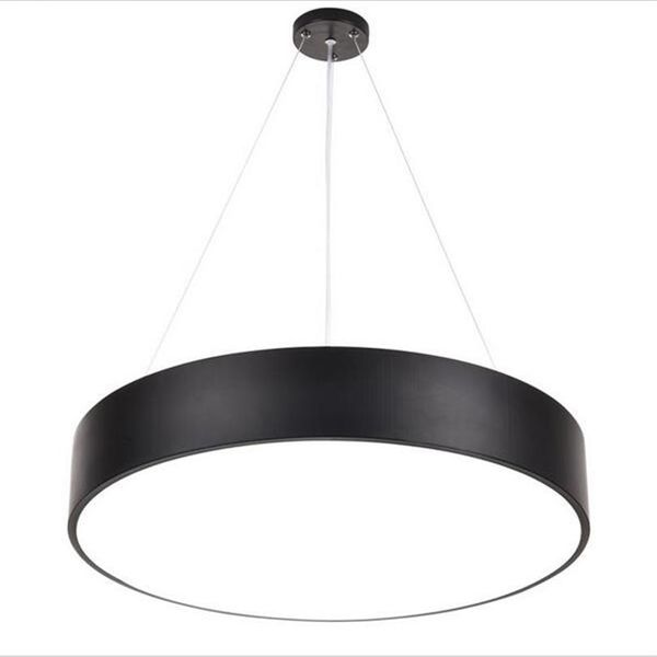 Moderner Minimalismus-LED-Anhängerlampe rund Kronleuchter schwarzer Beleuchtung für Bürostudienzimmer Wohnzimmer Schlafzimmer AC85-265v312z