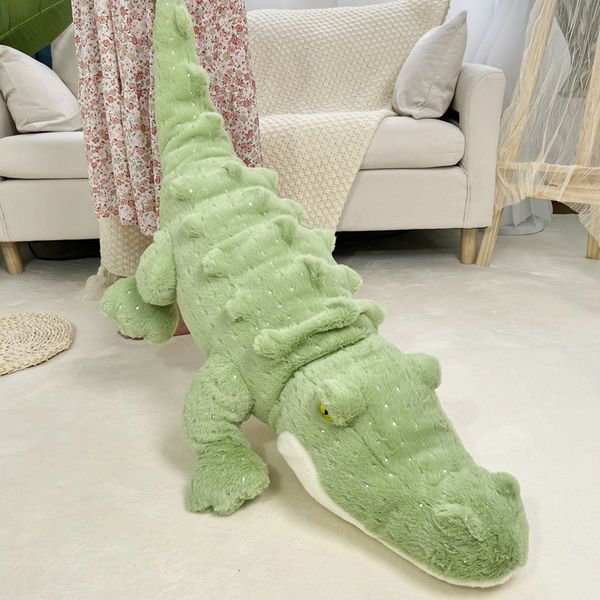 Plüschpuppen weiche Plüschspielzeug flauschiger Vollgefüllter Tierkissen Puppen Dschungel Grüne Riesen Alligator Sofa Kissen Kinder Geburtstagsgeschenk 230818