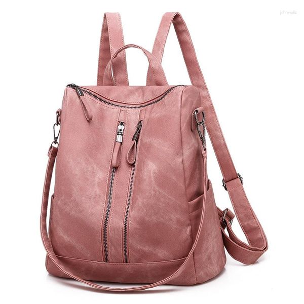 Schulbeutel Vintage Mode -Rucksack weibliche PU -Koreanische Version Großkapazität Frauen Einkaufsbetriebsmädchen -Student -Umhängetaschen Frauen einkauft