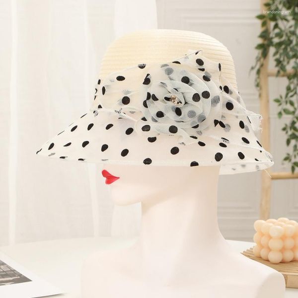 Boinas pequenas tops tip hats moda ponto retrô solte de verão proteção de verão para mulheres