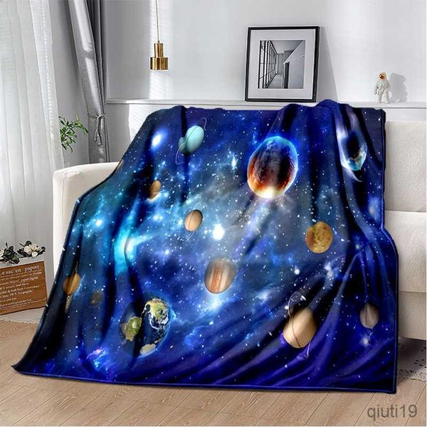 Cobertores flanela planeta arremesso cobertor de escritório leve, cobertor para sofá -cama cobertor para crianças adultos super macios r230824