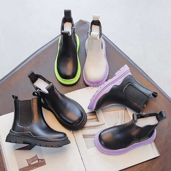 Bot moda çocuk ayakkabı kız bebek erkek erkek botlar Chelsea botları sonbahar ayak bileği botas botines teen kız için serin okul ayakkabıları 26-36 l0824