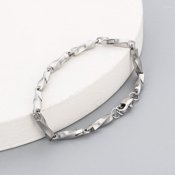 Link Armbänder Edelstahl Twisted Seilkette für Männer Frauen Handgelenk Weihnachtsgeschenke Schmuck Schmuck