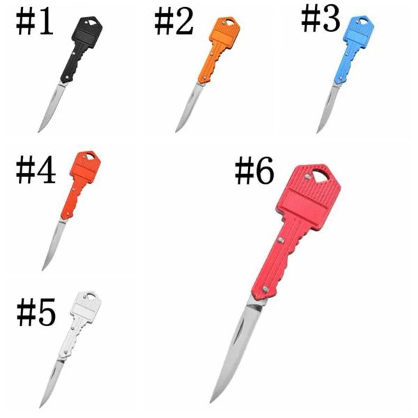 6Colors Schlüsselform Multifunktionalschlüsselmesser Mini Klappermesser Obstmesser-Tool-Säbel Säbel Schweizer Selbstverteidigungsmesser; EDC Tool1 LL