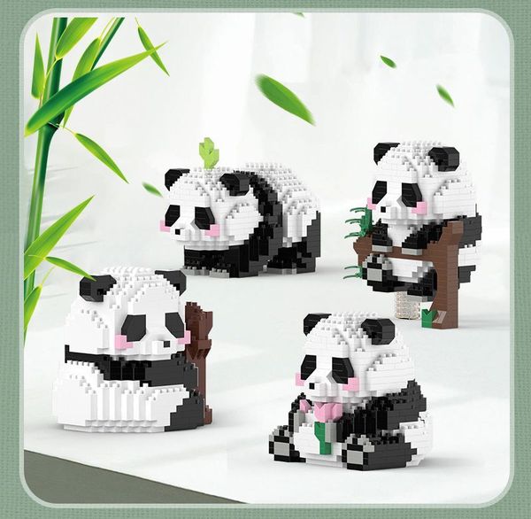 Commercio all'ingrosso Kids Panda Duncks Panda personalizzato Acquista kit modello Build Block Bianco Panda nazionale Building Blocks Giocattolo per bambini Lepin Block costruire mattoni giocattolo regalo di Natale