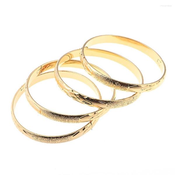 Armreifen 4PCS Gold Farbe für Frauen Dubai Braut Hochzeit Äthiopisches Armband Afrika Arabischer Charme Schmuck Schmuck