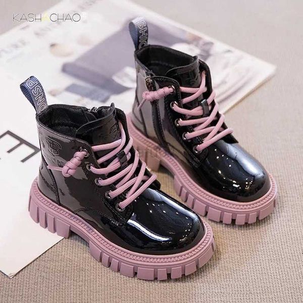 Boots Fashion Kids Boots Girls British Style Детские сапоги на щиколотке Осенняя зима теплые водонепроницаемые сапоги для мальчиков 3-15 лет Snow Boots L0824