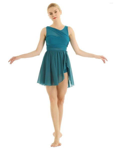 Abbigliamento da palcoscenico Dance contemporanea Dance Contemporanea Sonnele Sleeveless Ballet Schermate Ginnastica asimmetrica Leotard Ballerina Costume performance