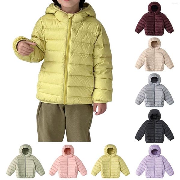 Jacken Kleinkind Winterjacke Jungen Mädchen süßer Hoodie Solid Farbweste mit Taschen für oder