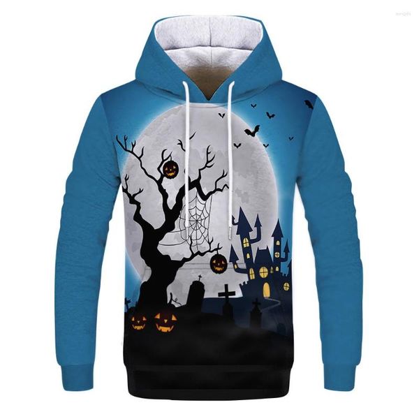 Hoodies masculino Capuz de moletom esportivo de moletom Y2K Roupas Presentes de Halloween Lanterna de abóbora Casa assombrada Criança Crianças Sweatshirts