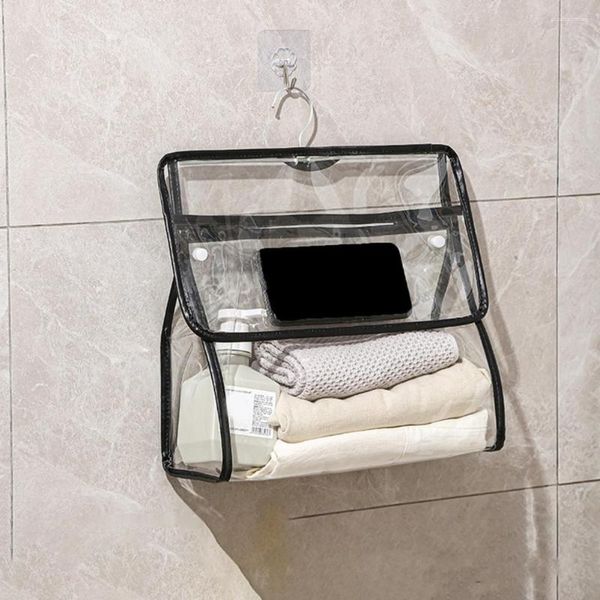 Scatole da stoccaggio Accessorio da bagno Muro impermeabile con organizzatore ad alta capacità tasca per il telefono per appendere a prova di polvere
