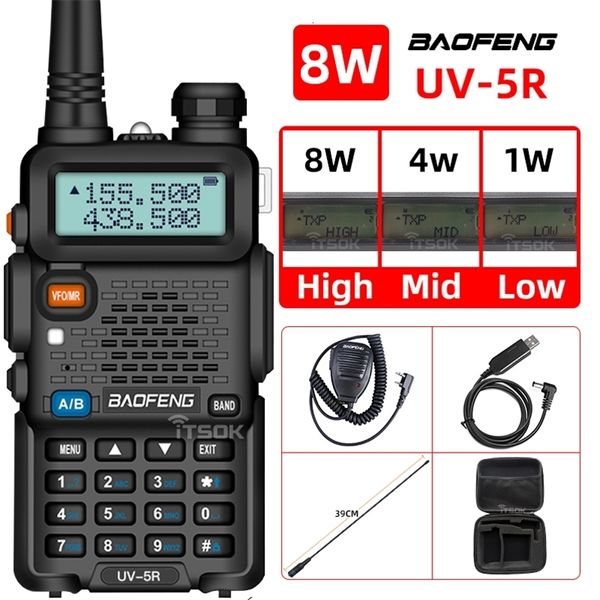 Walkie Talkie Baofeng UV 5r Walkie Talkie Ham Rádio Comunicador Banda Dual Long Range Fanget By Ways Portable FM Estações Amadoras Transceptor 230823