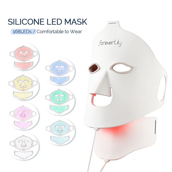 Massageador de rosto Máscara de silicone anti -envelhecimento led p orejuvenation 7 cores Remoção de rugas de beleza Remoção Ance Tratamento 230823