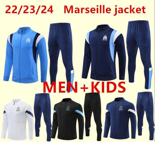23/24 Marseilles Men Suit Suit Soccer Jacket Set Showertement 22 23 Om Maillot Foot Milik Payet Football Jacket