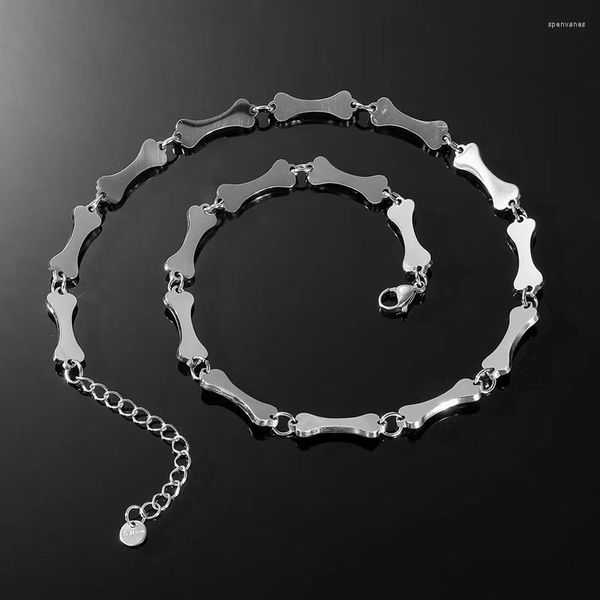 Catene in stile hip hop collana a forma di ossa in acciaio in acciaio di titanio da donna accessori per uomini