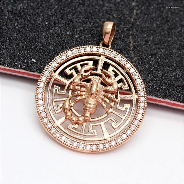 Catene 585 Segno di stella creativa in oro viola Pendant Plated 14k Rose Round Round Scorpius Collane Gioielli classici