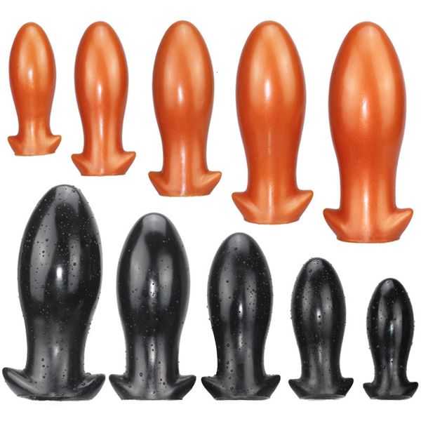 Briefs Calcinhas 18 Adultos Líquido Silicone Ouro Enorme Anal Plug Soft Egg Big Butt Bola Vaginal Massagem Ânus Expander Adult Sex Toys 230824