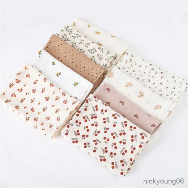 Decken Stile Baby Weiche Baumwolle Decke Niedlichen Bären Druck Musselin Kleinkinder Badetuch Sommer Kinder Bettwäsche Neugeborenen Swaddle Wrap Baby zeug R230824