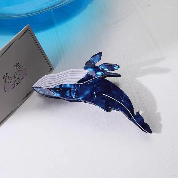 Haarklammern süße Meereskreatur Blauwal Seahorse Essigsäure für Frauen Mädchen Trendy tierharz Charm Clip 2023 Ins