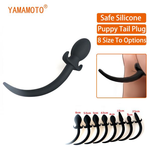 Vibratori 8 dimensioni e opzioni Puppy Tails Butt Plug Silicone anale con plug anale Dog Slave 230824