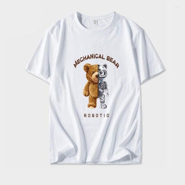 Herren T -Shirts Sommer Casual Bear Muster Hemd Männer / Frauen amerikanische Streetstyle -Paar T -Shirt Lose Clothers