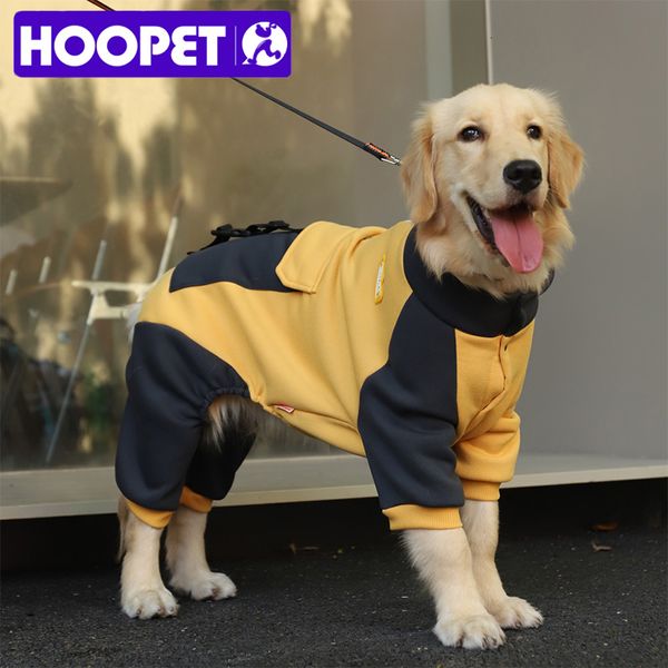 Dog Apparel Hoopet Sporting Dog Jacket com quatro pés de roupa para cães Labrador Retriever Golden Retriever Autumn Big Dog Coat com zíper quente 230823