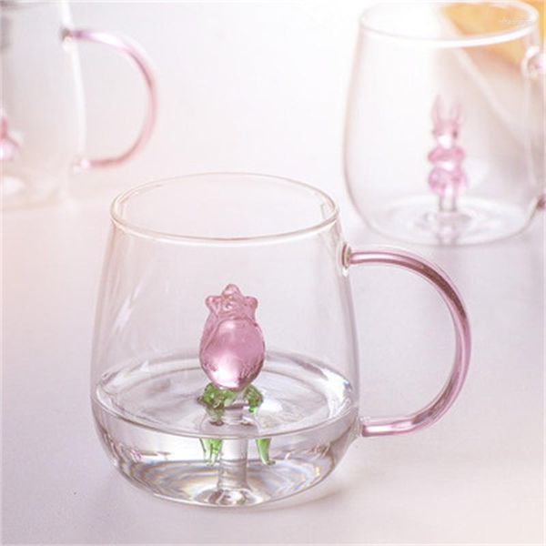 Bicchieri da vino 400ml Cartone animato a forma di animale Bicchiere per la casa Carino Tazza monostrato ad alto borosilicato Soggiorno con ospiti Succo di bevanda fredda