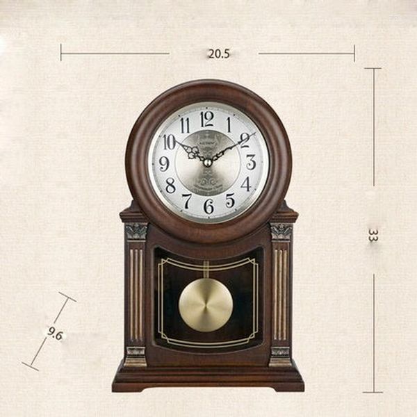 Wanduhren Retro Massivholz Uhr Dekoration Wohnzimmer Mute Chinesische Stil Vintage -Pendel Große Ornamente Home Decor Housewarming Geschenk