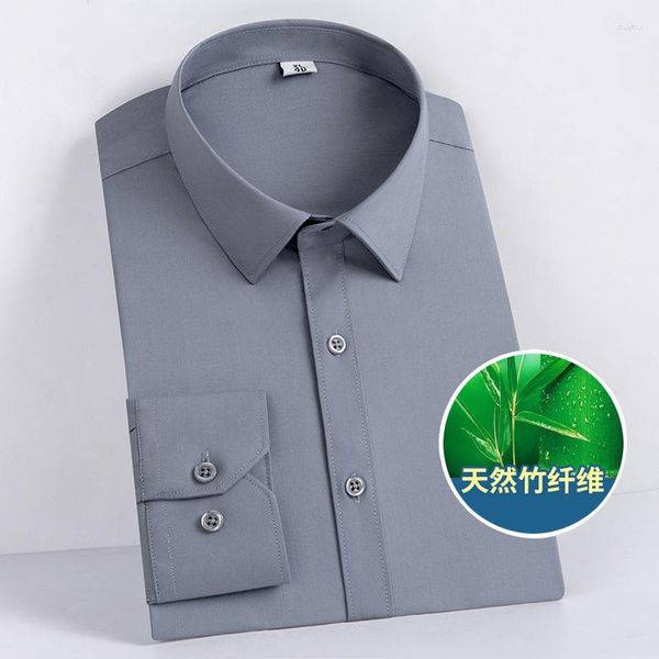 Camisas de vestido masculinas Material de fibra de bambu Busine