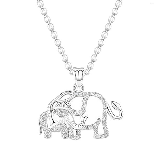 Ketten Liebe geformte Mutter Elefant Anhänger Halskette Brief Schmuck Geschenk für Frauen Halsketten trendy lang