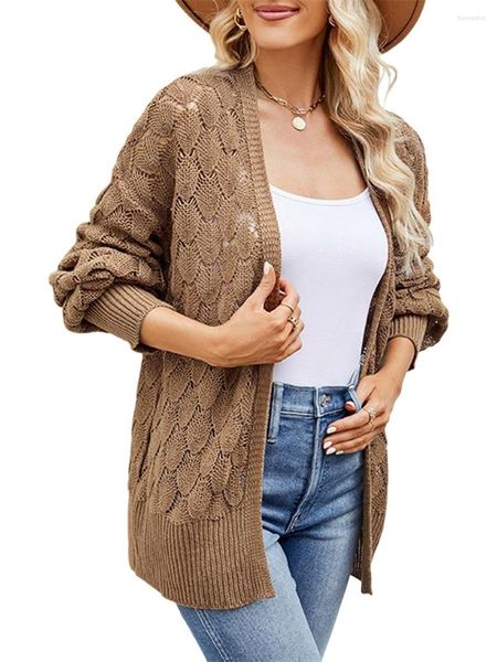 Magliette da donna Donne Credive Crochet Crochet Cardigan 2023 Maglie a manicotto Dolman Long Dolman sciolto