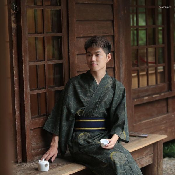 Roupas étnicas vestido de quimono japonês masculino masculino tradicional samurai traje masculino