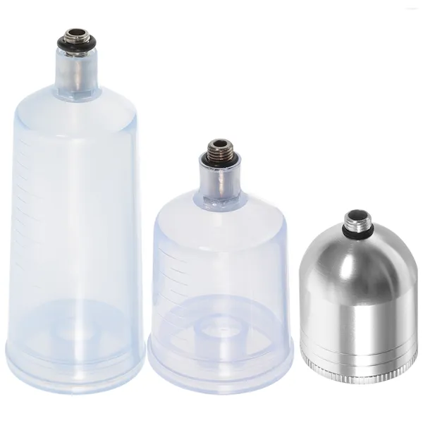 Conjuntos de louça 3 pcs Airbrush substituição pote dispensando garrafas de vidro desmontável unhas jar recipiente de armazenamento