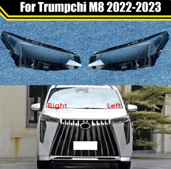 Araba abajur lambası kapağı şeffaf pleksiglas maskesi ön far kabuk lambası gölge kapak camı Trumpchi M8 2022 2023