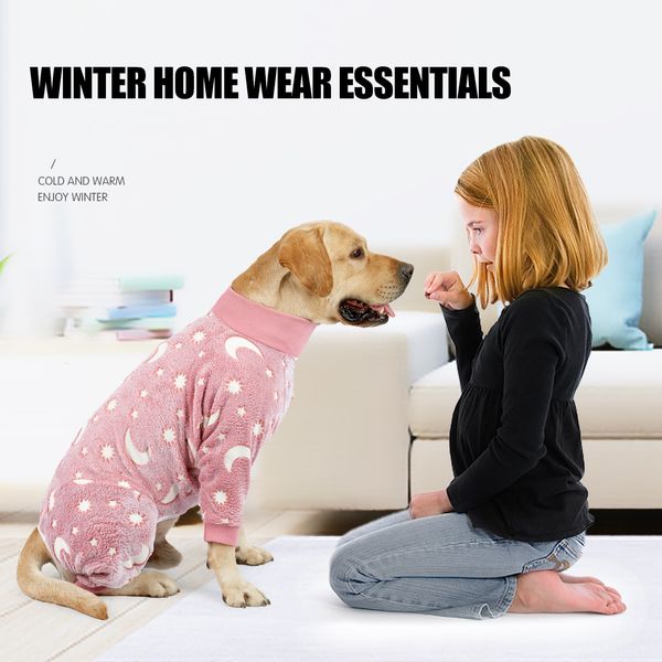 Dog Apparel Dog Roupos de inverno Pijama de flanela de estimação para cães de cães médios e grandes elásticos altos quatro pernas casaco quente 230823