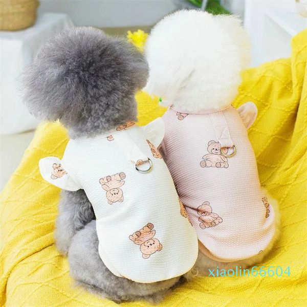 Hundekleidung Kleidung Bären Spitzentraktion T-Shirt Zeichnung Seil Katze Teddy kleiner und mittelgroßer dünner Sommer