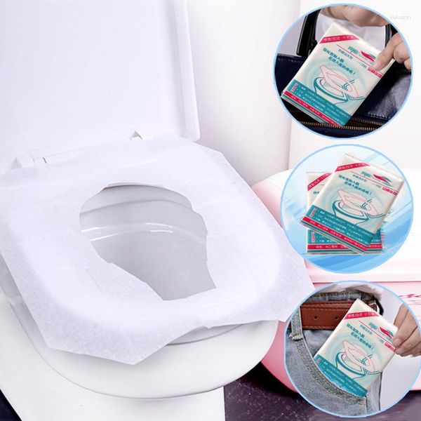 Coprisedili per WC 2 pezzi/borsa tampone di carta impermeabile da viaggio campeggio casa tappetino di sicurezza igienico usa e getta Set di forniture per il bagno